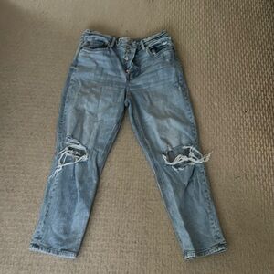 Stylish Blue Distressed Women's Jeans